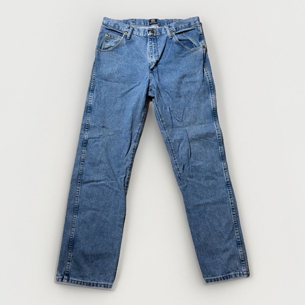 Wrangler 47MWZ Jeans Men’s 33x32 Regular Fit Blue Denim Western Cowboy classic